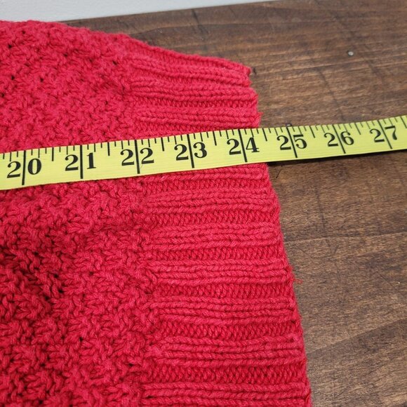 Vintage Distinction Knitted by Hand Red/White Fair Isle Sweater Women's sz L - Picture 7 of 8